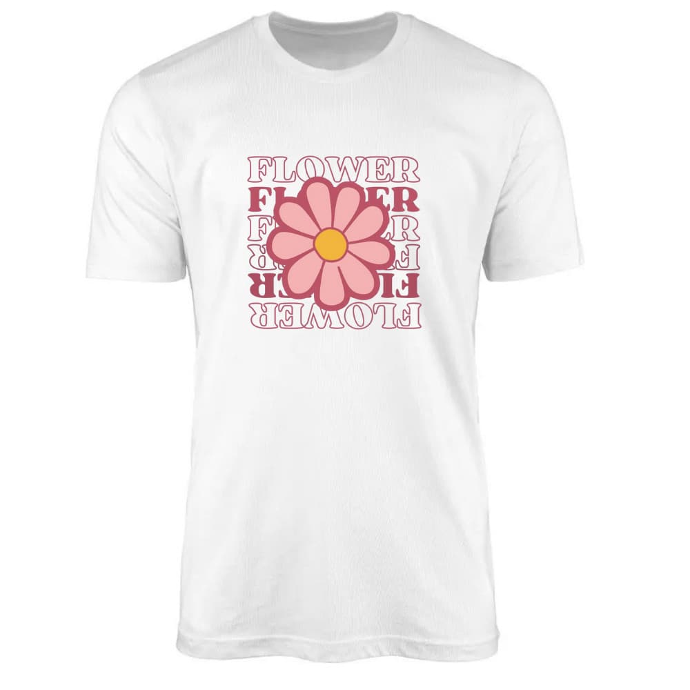 Camiseta 100% Algodão Unissex Estampado Flor Rita Modas