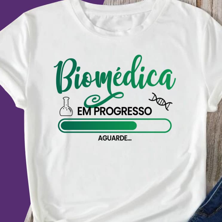 Camiseta Profissões Estudante Biomedicina Biomédica Rita Modas