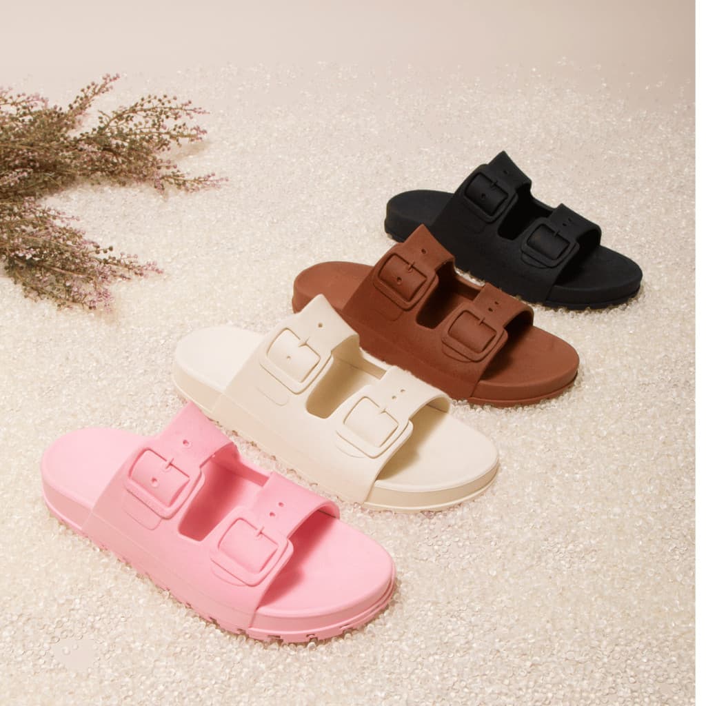 Kit 2 Pares de Sandália Papete Birken Feminina Sandália Feminina Rasteirinha Calce Fácil