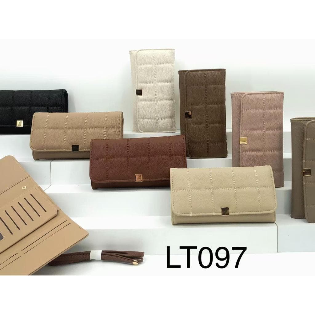 Carteira Comprida Multiuso Feminina / Porta-Cartão com Fivela / Bolsa Fashion para Mulheres COM ALCA COM ALCA LT097
