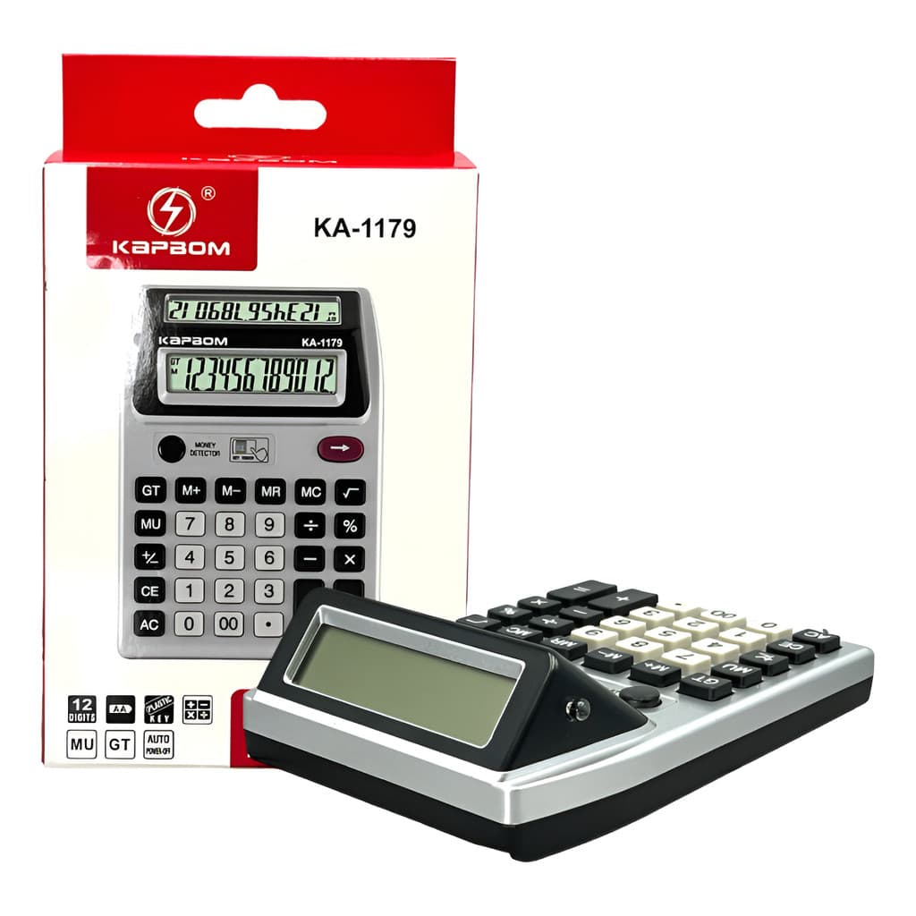 Calculadora Eletrônica De Mesa Com 02 Telas Lcd Digital Kapb