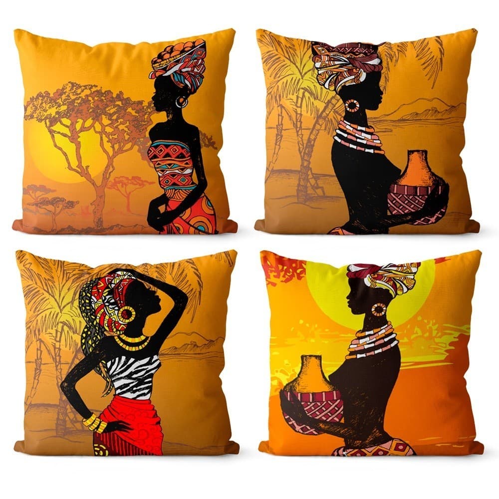 Kit 4 capas de almofadas decorativas 45 x 45 Alta Definição