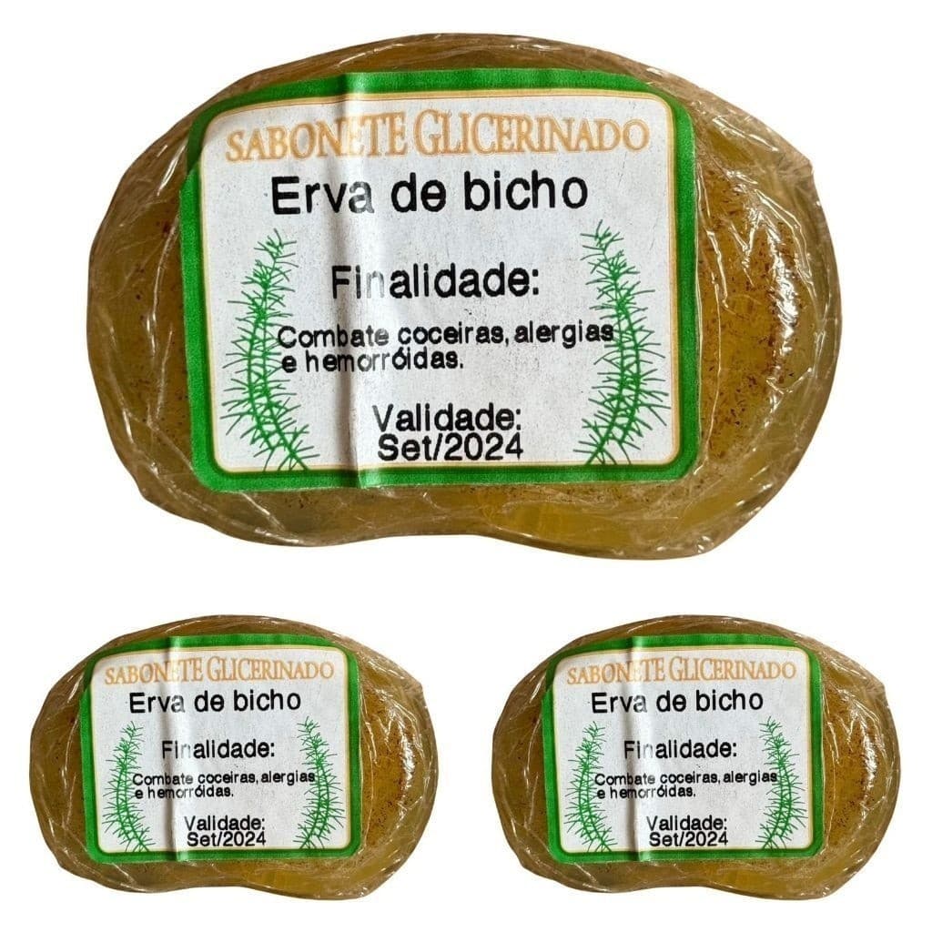 3x Sabonete Glicerinado Erva de Bicho - Combate Hemorróidas