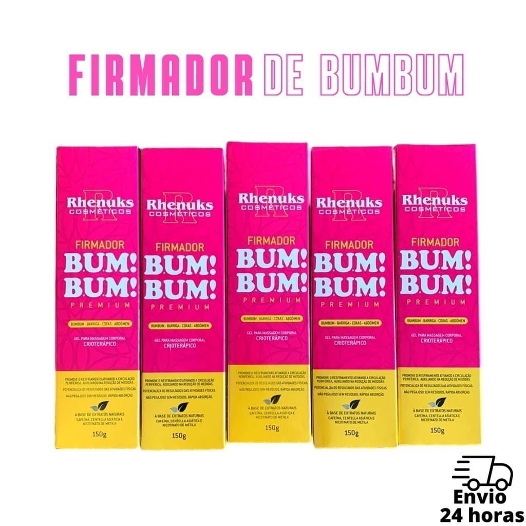 kit 5 Creme Gel Massageador Firmador De Bumbum  Para Celulite Estria Flacidez Redutor de Gorduras