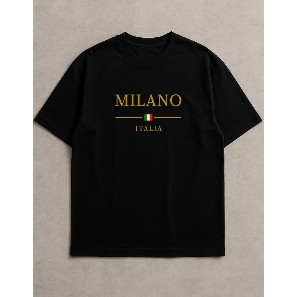 Camiseta Masculina Oversized 100% Algodão Camisa Over Street Estampada Milano Italia