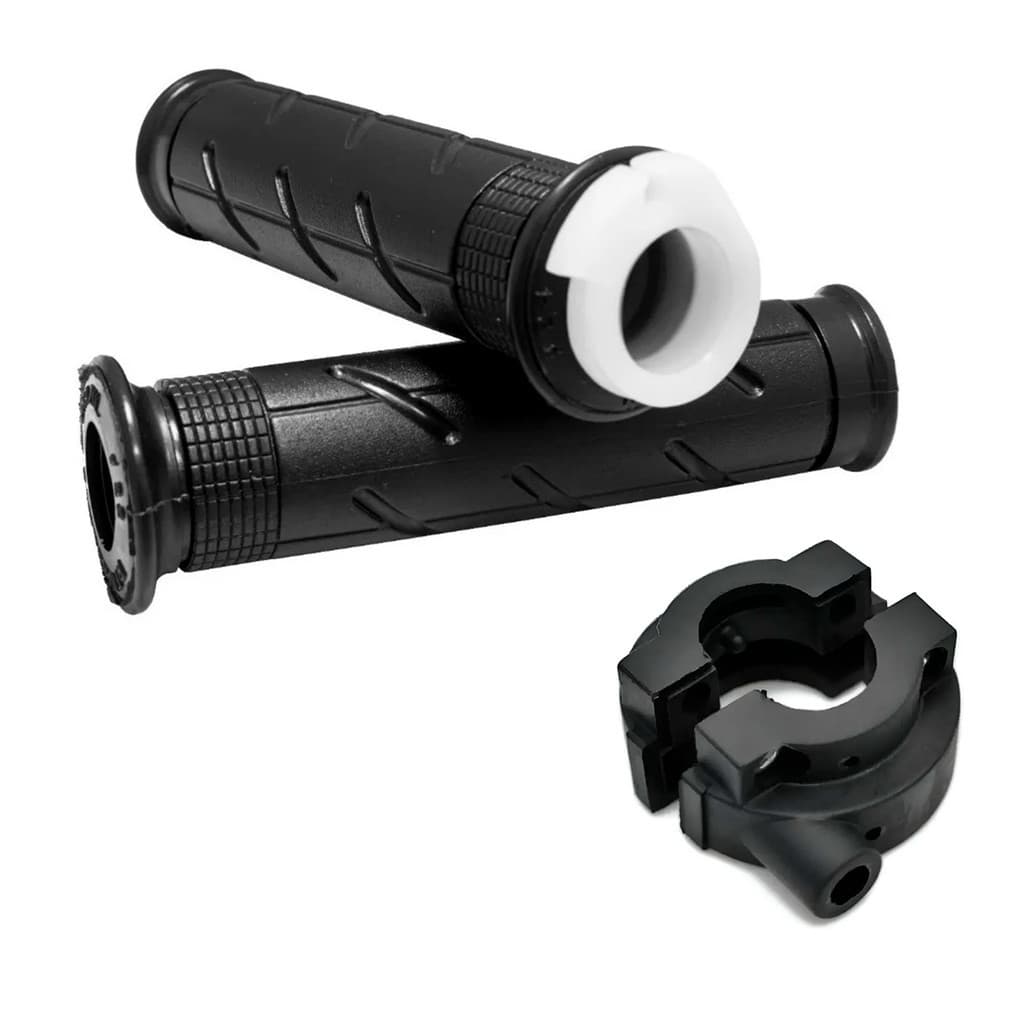 Kit Manopla Com Roldana + Carcaça Acelerador Moto Cg125 Cg150 Biz Preto
