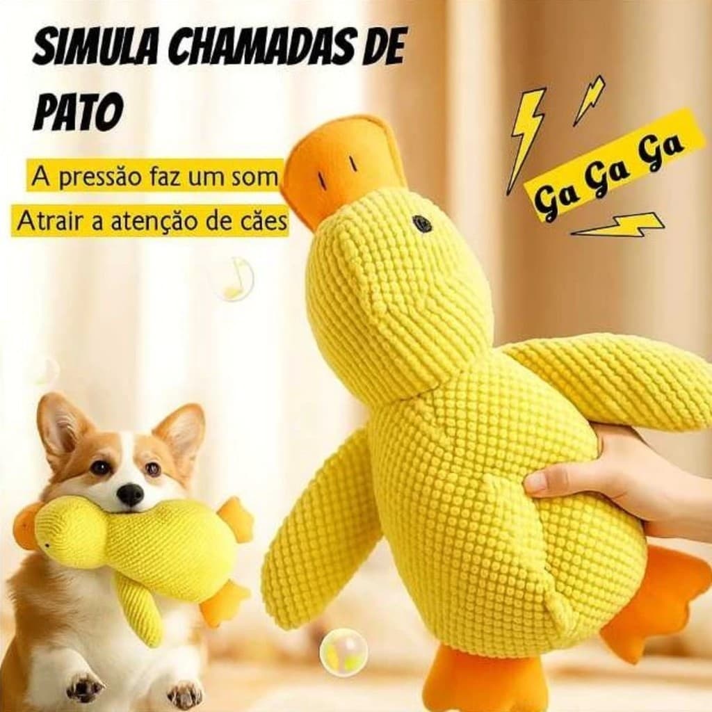 Brinquedo Interativo de Pelúcia para Cães e Gatos Pato 45cm
