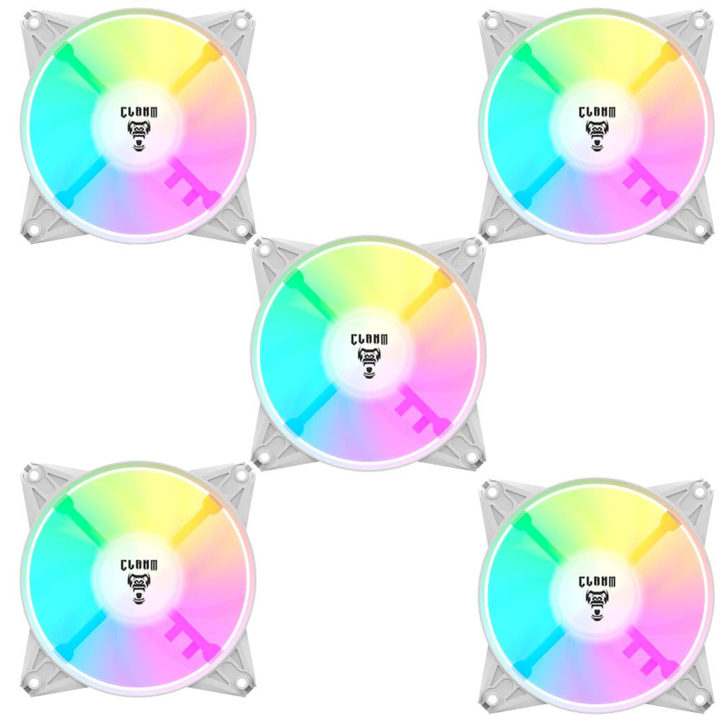 Kit 7x COOLER FAN Gamer Snow Eurus Led Iluminação ARGB CLANM
