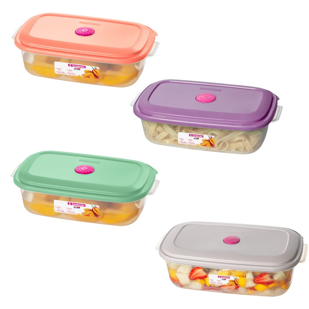 Pote Retangular Plástico 650 ml Sanremo Cores Aleatórias