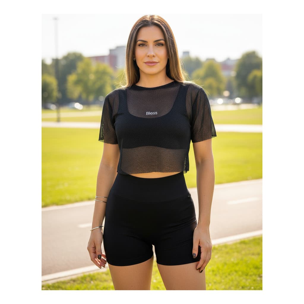 Cropped Academia Feminino Telinha Blusa Furadinha Fitness Corrida