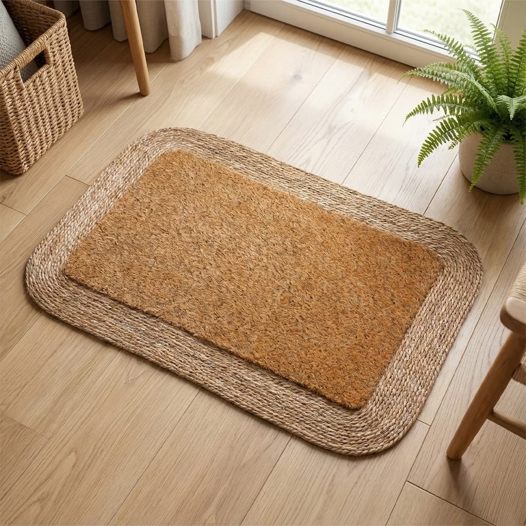Tapete Entrada Natural Rope Grande 60x80 Sala de Estar Premium Elegante