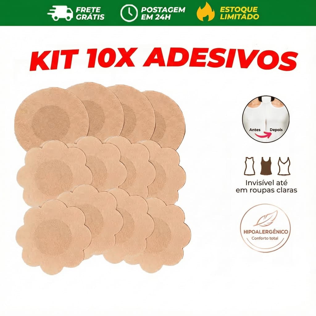 Pacote 10x Protetor Mamilo 7,5cm Tapa Seios Invisível Confortável Uso Diário Envio Imediato