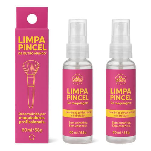 Kit 2 Spray Limpador Pincel Esponja Esfumador Maquiagem Moda