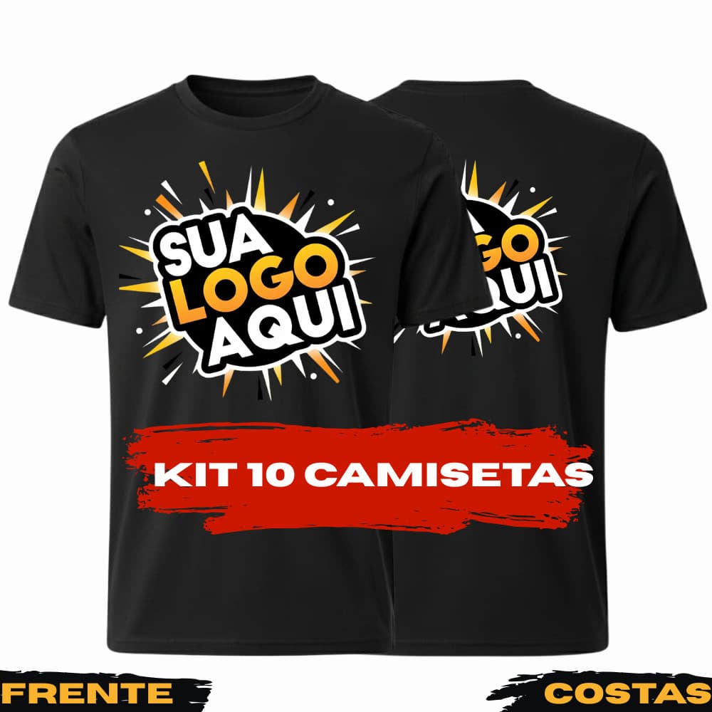 Kit 10 Camisetas Personalizadas Sua Logo aqui Algodão 100%