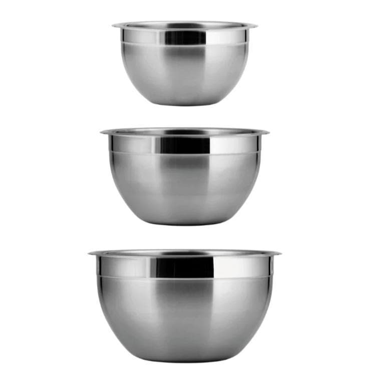 Conjunto 3 Bowls Inox com Tampa – Tigelas Multiuso Reforçadas para Saladas e Armazenar Alimentos