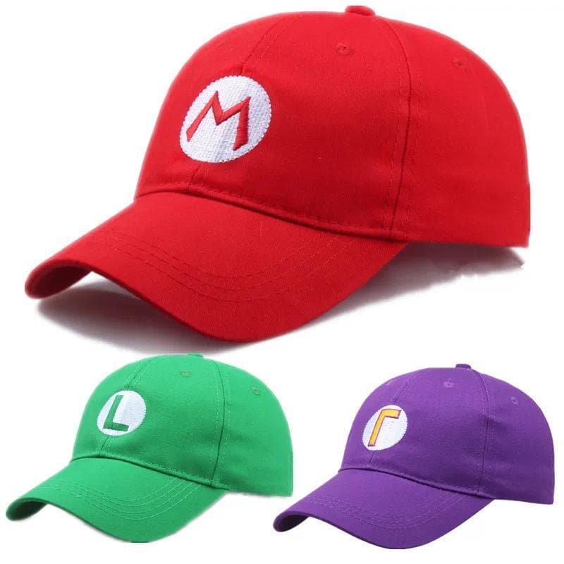 Boné de Beisebol Divertido para Festa Cosplay do Jogo Super Luigi Bros