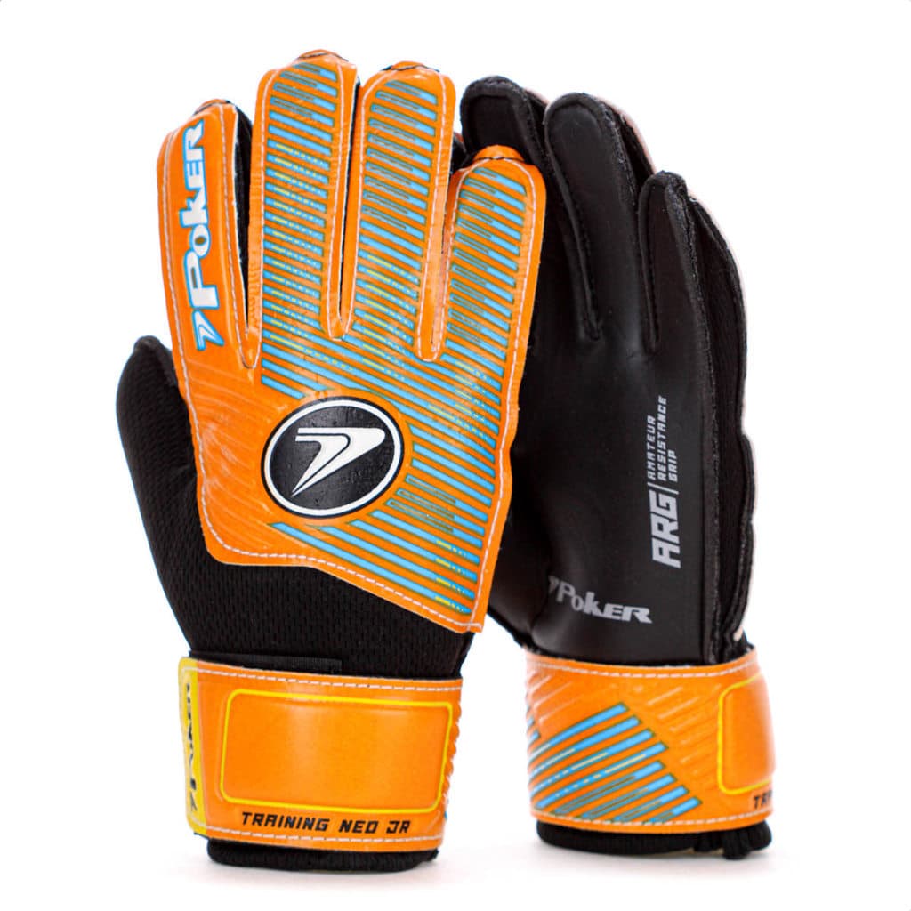 Luva de Goleiro Poker Campo Training Neo Junior Laranja e Preto - Infantil