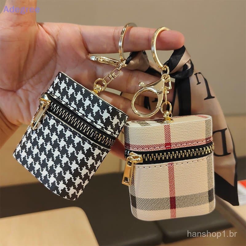 Adegree Mini Bolsa De Moedas Chaveiro Quadrado Fone De Ouvido Lábio Saco De Armazenamento Pequeno Com Zíper Novo