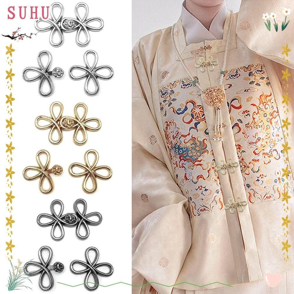 SUHU 10 Pcs Botões De Metal Retro Cachecol Clipe Cardigan Fivela Cheongsam