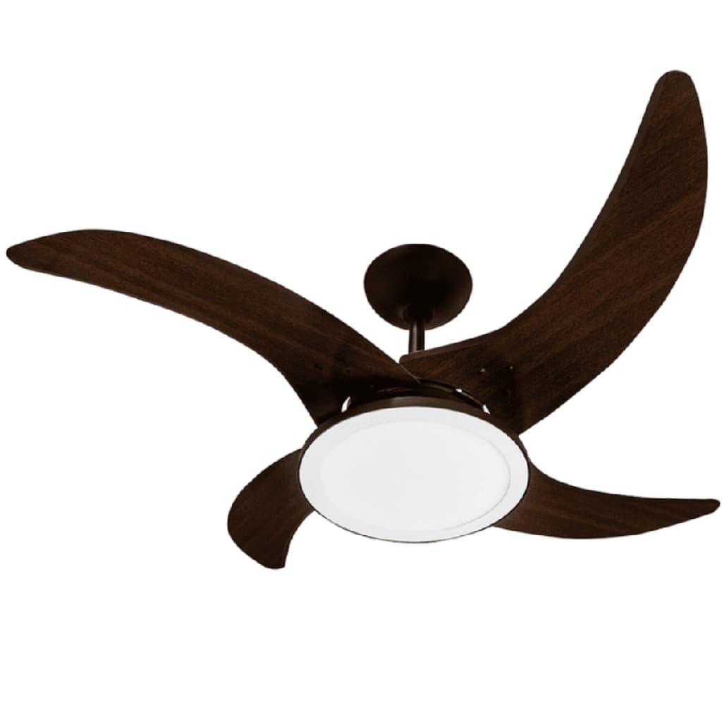 Ventilador De Teto Tufão Mareiro Led Tron Marrom Café 4 Pás MDF Silencioso Oferta