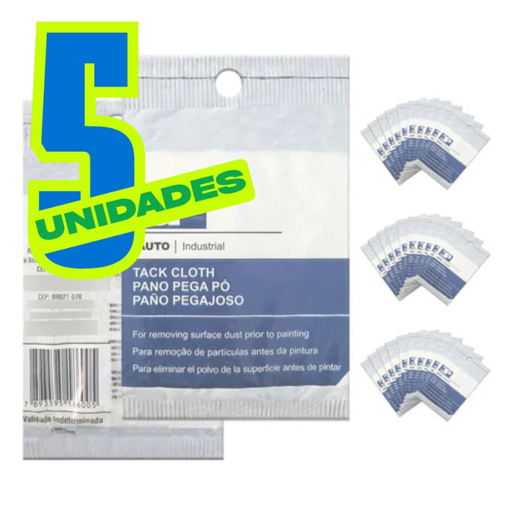 5 PANOS PEGA PÓ POEIRA LIMPEZA AUTOMOTIVA PINTURA TACK CLOTH