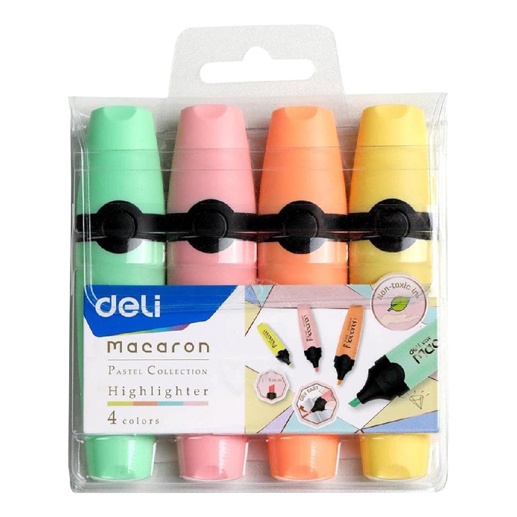 Marca texto tons pastéis macaron ponta cinzel kit 4 cores para bullet journal