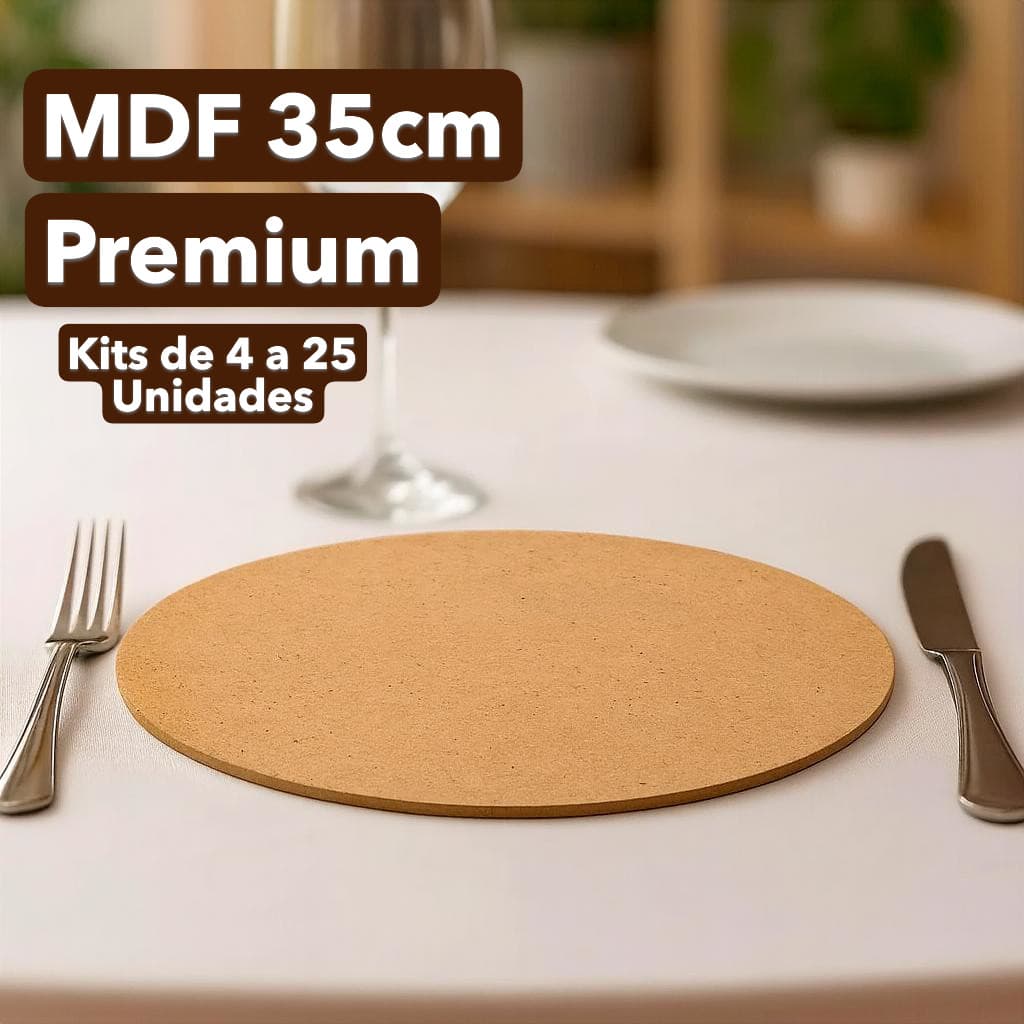 Kit 35cm Sousplat Suplat MDF Mesa Posta Artesanal Jogo Americano