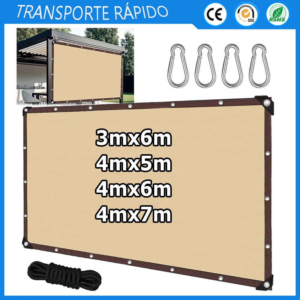 Bege Tela de sombreamento Tela de proteção solar Tela de sombreamento para exteriores Adequada para jardins (3-4)x(5-7)m