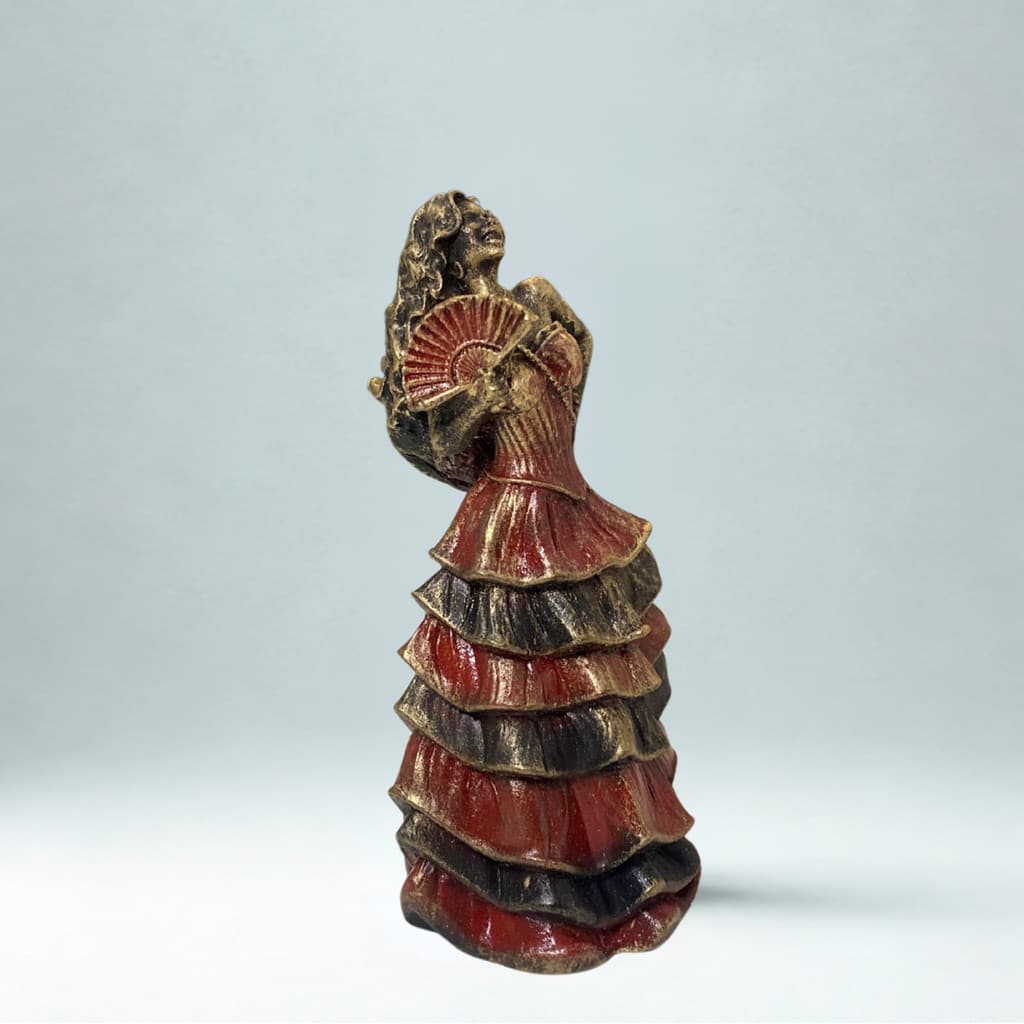 Escultura Pomba Gira Cigana Vintage Resina 10 cm Pintado a Mão Artezanato