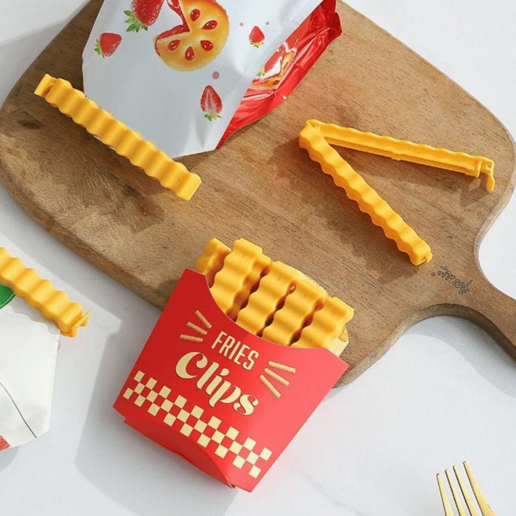 Lacre De Vedação Alimentos C/ 12 Batata Frita Imã Geladeira
