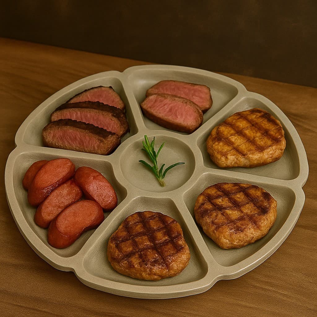 Petisqueira Gourmet em Concreto  Divisórias para Petiscos e Queijos– Design Elegante