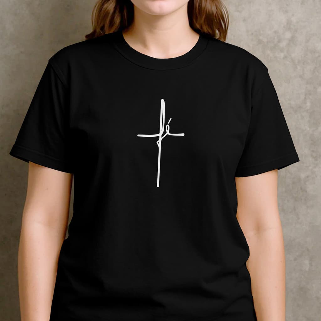 Camiseta Feminina Religiosa Fé Jesus Básica Estampada Casual