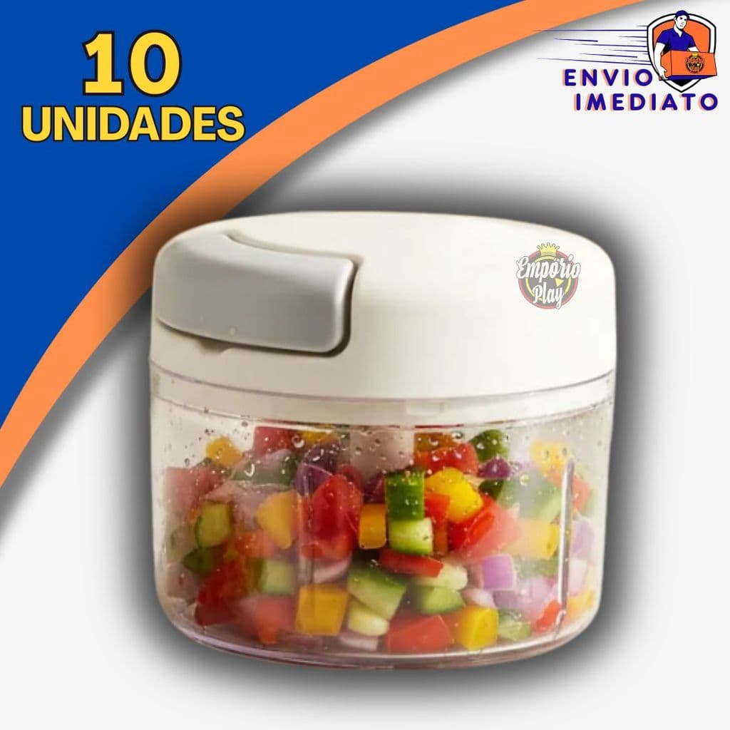 Mini Processador Triturador de Alimentos 2 Lâminas Para Cortar Alho Cebola Cortador