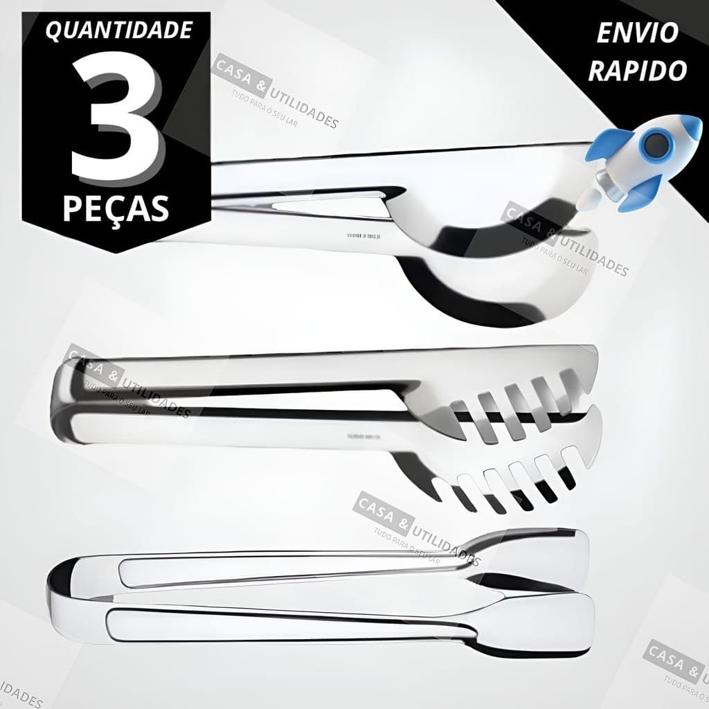 Kit 3 Pegador de Massa 20cm Pegador Universal 20cm Pegador de Frios 18cm Inox