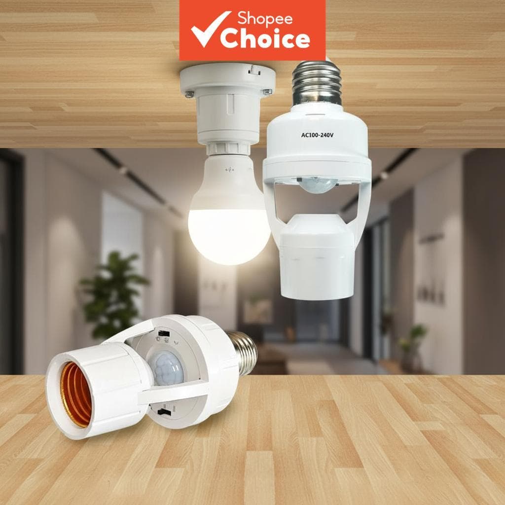 Adaptador de Sensor de Movimento E27 para Lâmpada, Base de Luz, Interruptor Automático de Lâmpada com Sensor