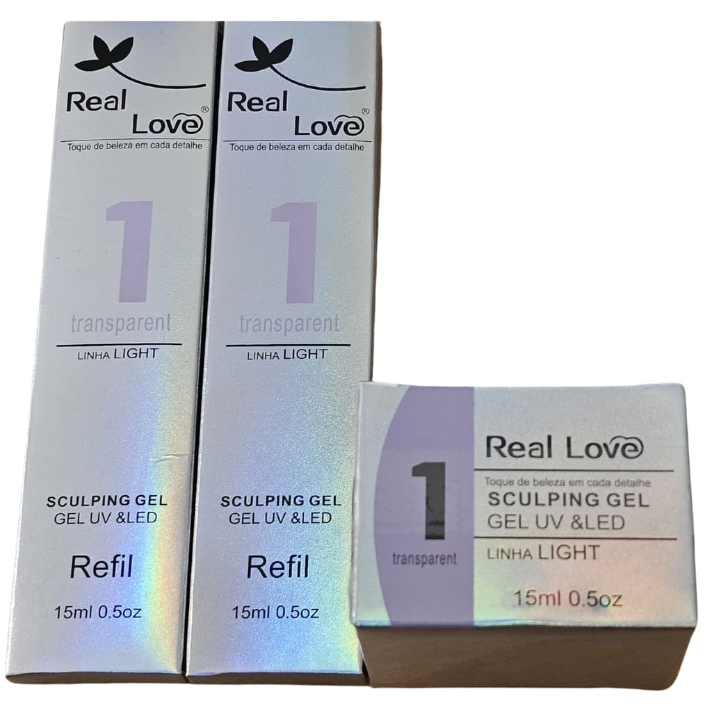 Kit Gel N°1 Uv Led Real Love Pote e Dois Refis 15ml Unhas