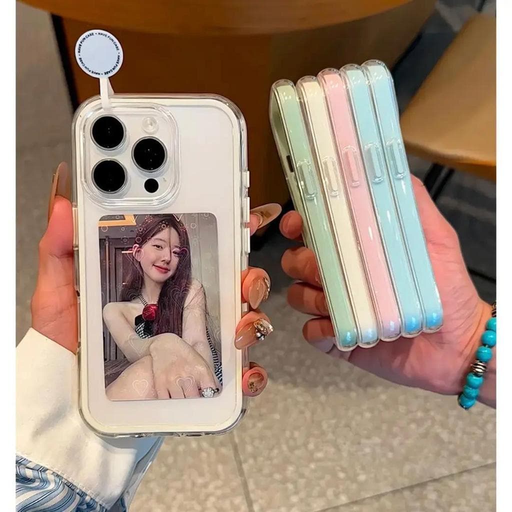 Capa Capinha Para iPhone 16 15 14 Plus 13 12 11 17 Air Pro Max Acrílico Transparente 2 Em 1