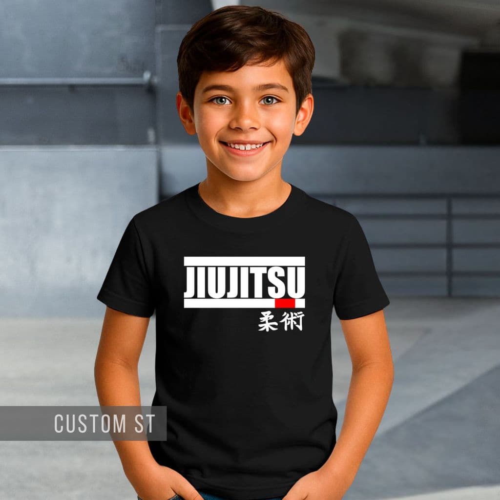 Camiseta Infantil Jiu Jitsu Competição Artes Marciais Luta Muay Thai Faixa Preta