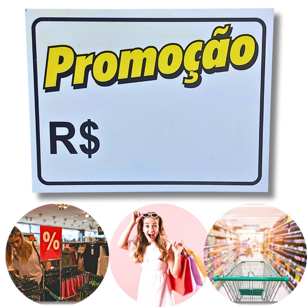 Placa de Promoção 15x20 para Sinalização Comercial