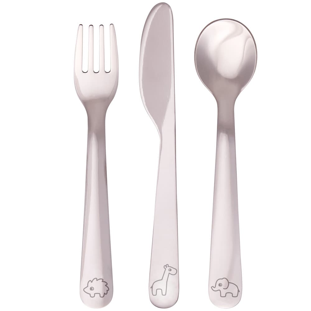Kit Talheres Cloudy em Inox Garfo, Faca e Colher 6m+ Buba
