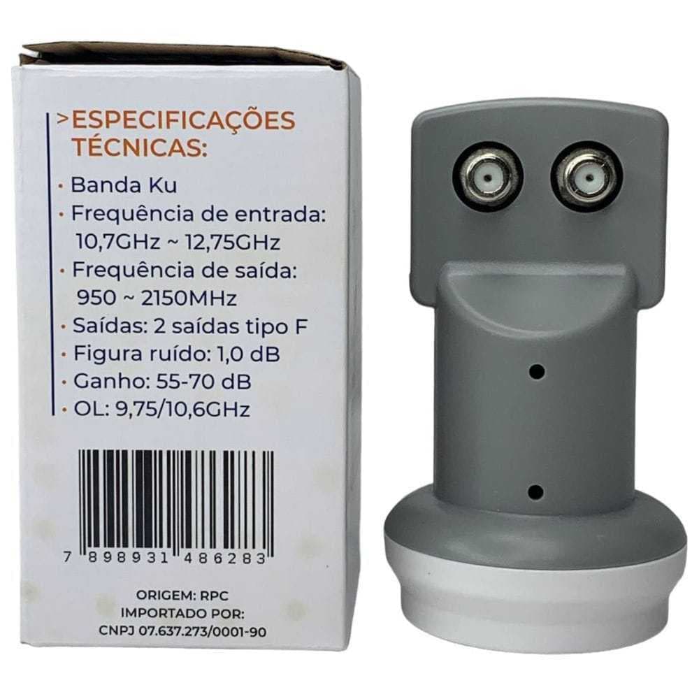Conversor LNBF Ku Max Digital Century K5GD Duplo