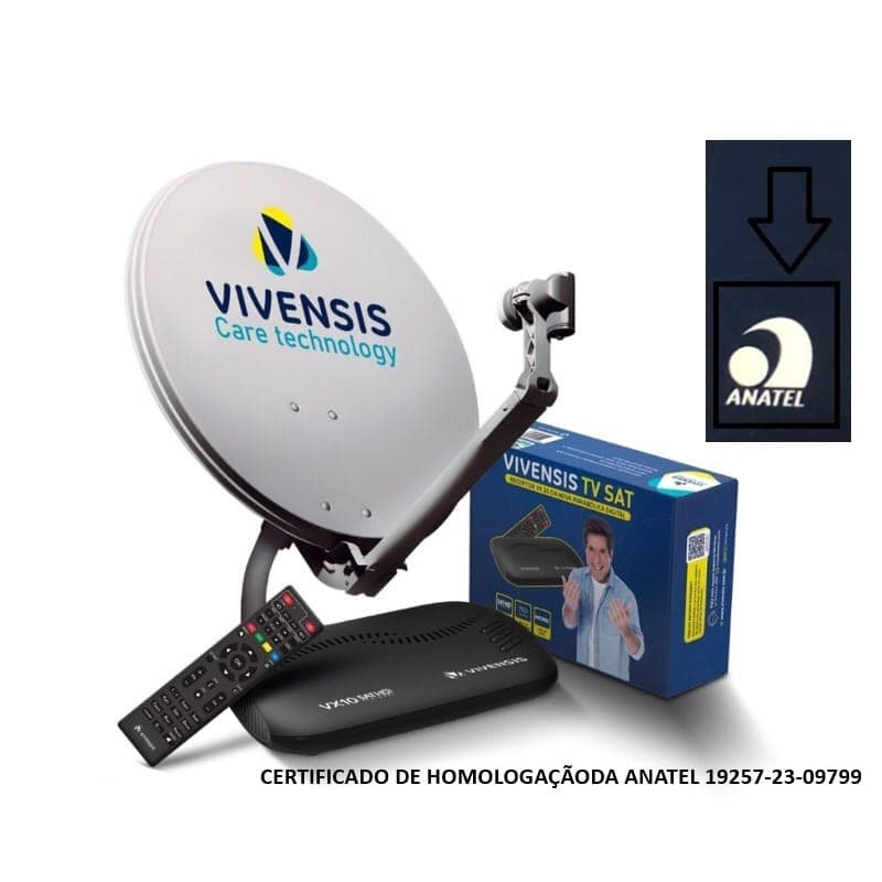 Parabólica Ku Completa Vivensis VX10 com Antena, LNB e Acessórios