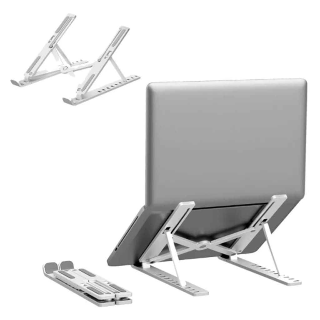 Suporte Base para Notebook/Tablet – Plástico Dobrável e Portátil 7  Níveis de Ajuste