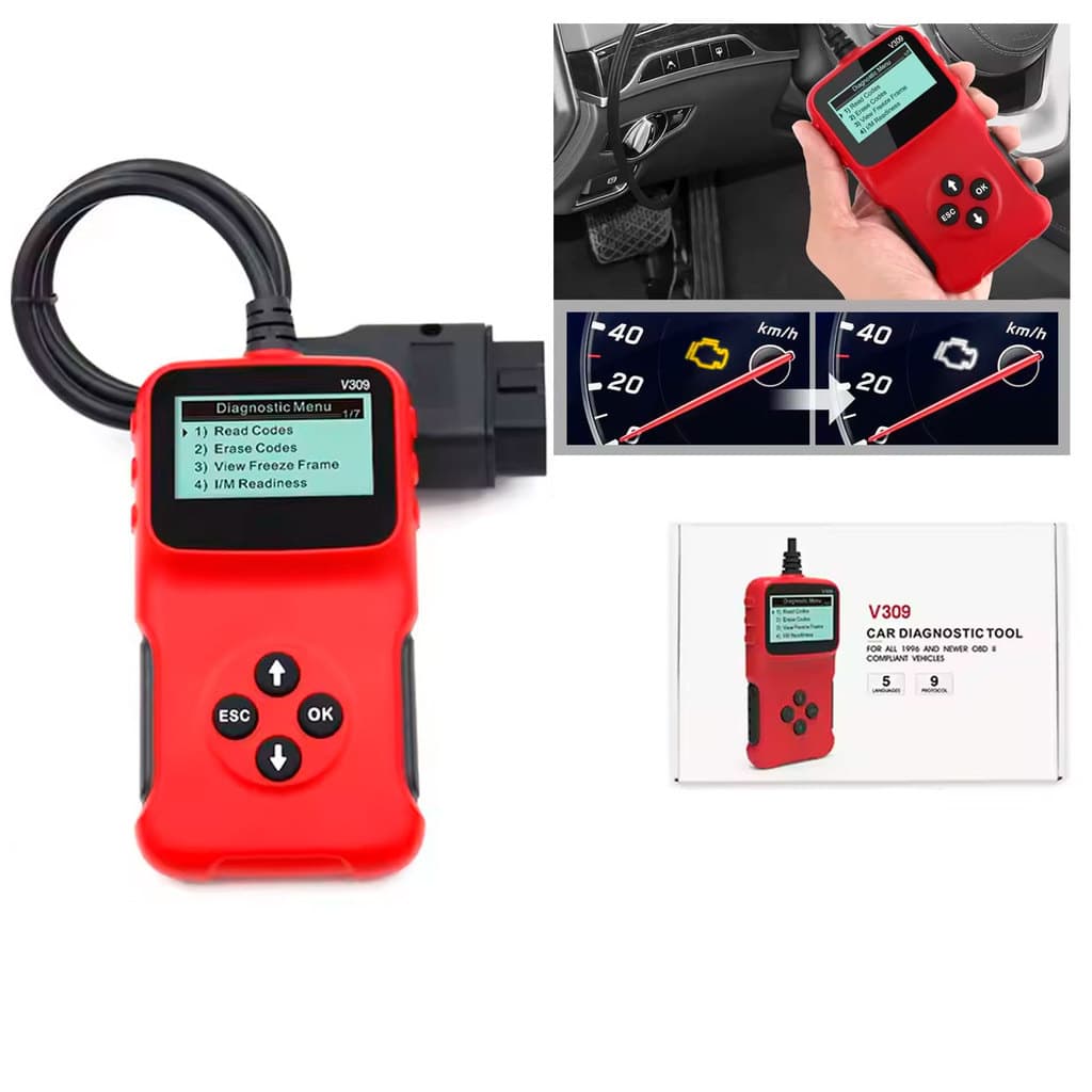 Scanner Automotivo V309 Obd2 Apaga/Reset Código De Falha