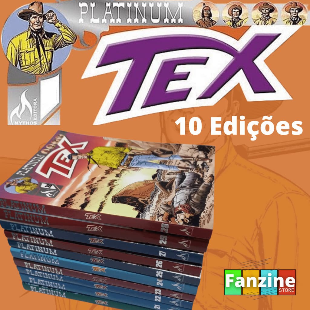 Combo 10 Hqs Faroeste - Tex Platinum - Histórias Completas