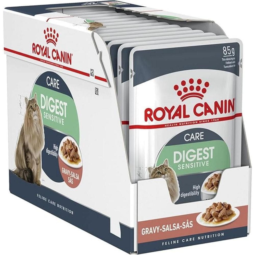Pack Ração Úmida Royal Canin Sachê Pedaços ao Molho Cuidado Digestivo para Gatos Adultos 85g com 12 sachês 85g