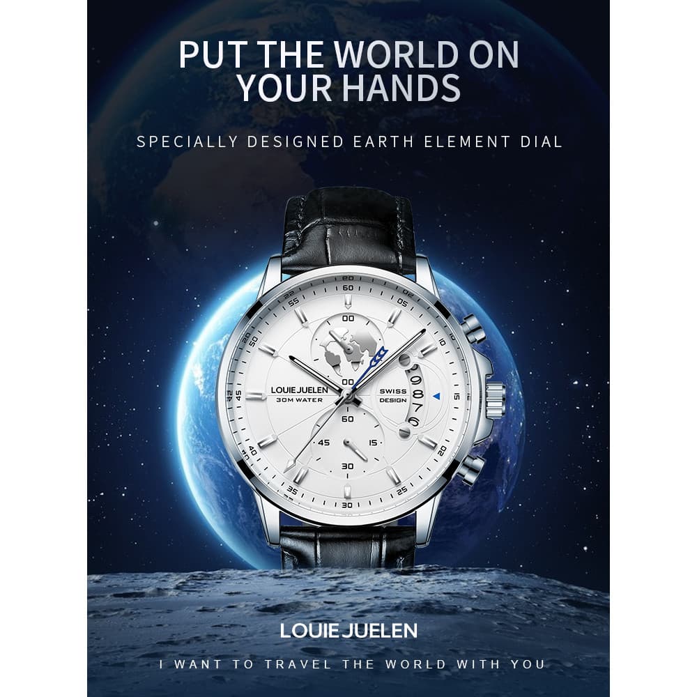 LOUIEJUELEN marca relógio genuíno masculino negócios 2025 novo estilo High-End relógio de pulso à prova dwaterproof água