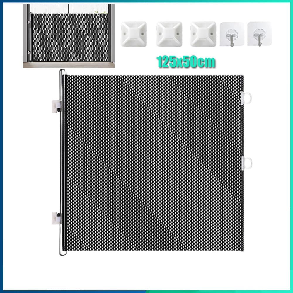 50x125cm Portão Retrátil de Segurança Grade de Proteção Retrátil para Escadas Grade Tela de Proteção Portao Grade