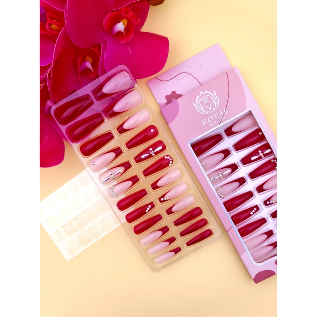 Unhas Postiças Royal Produtos Decorado para Todos os Looks e Ocasiões  24  unhas T-536-6