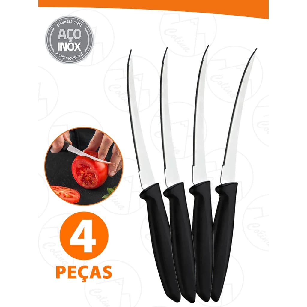Facas Para Tomate Aço Inox Legumes Chef Profissional 5''